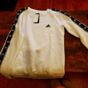 Adidas white pull over crew neck
